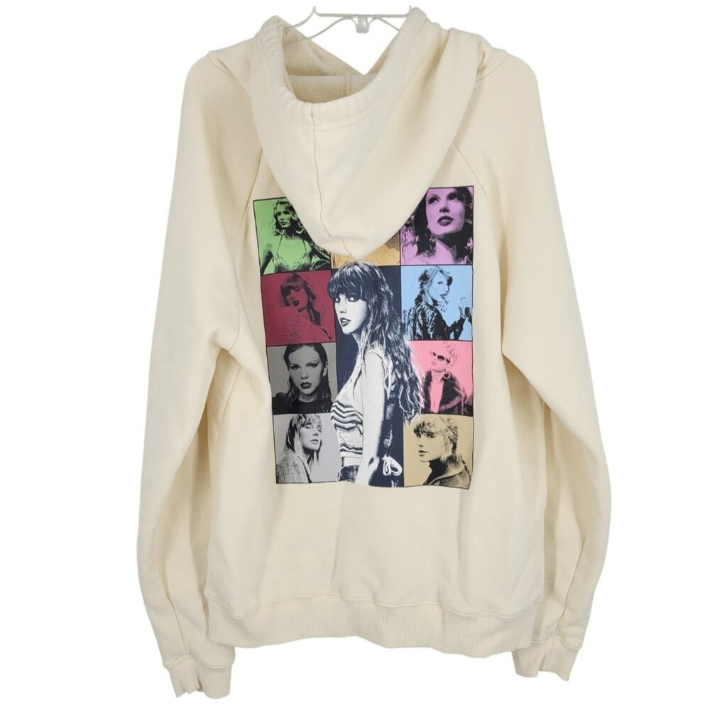 Taylor Swift The Eras Tour Hoodie Womens Cream Graphic Print Sweatshirt